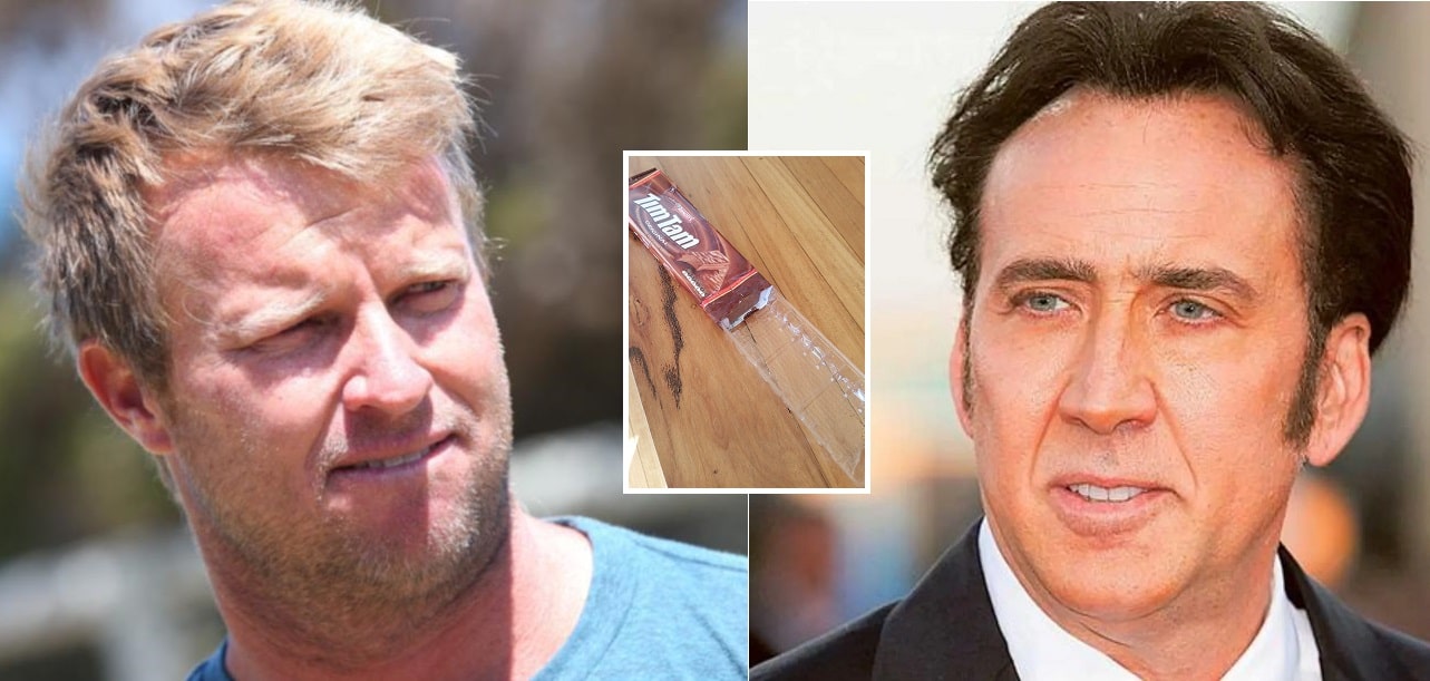 Taj gives housemate Nic Cage the hard word after new pack of Tim Tams were gone in 60 seconds